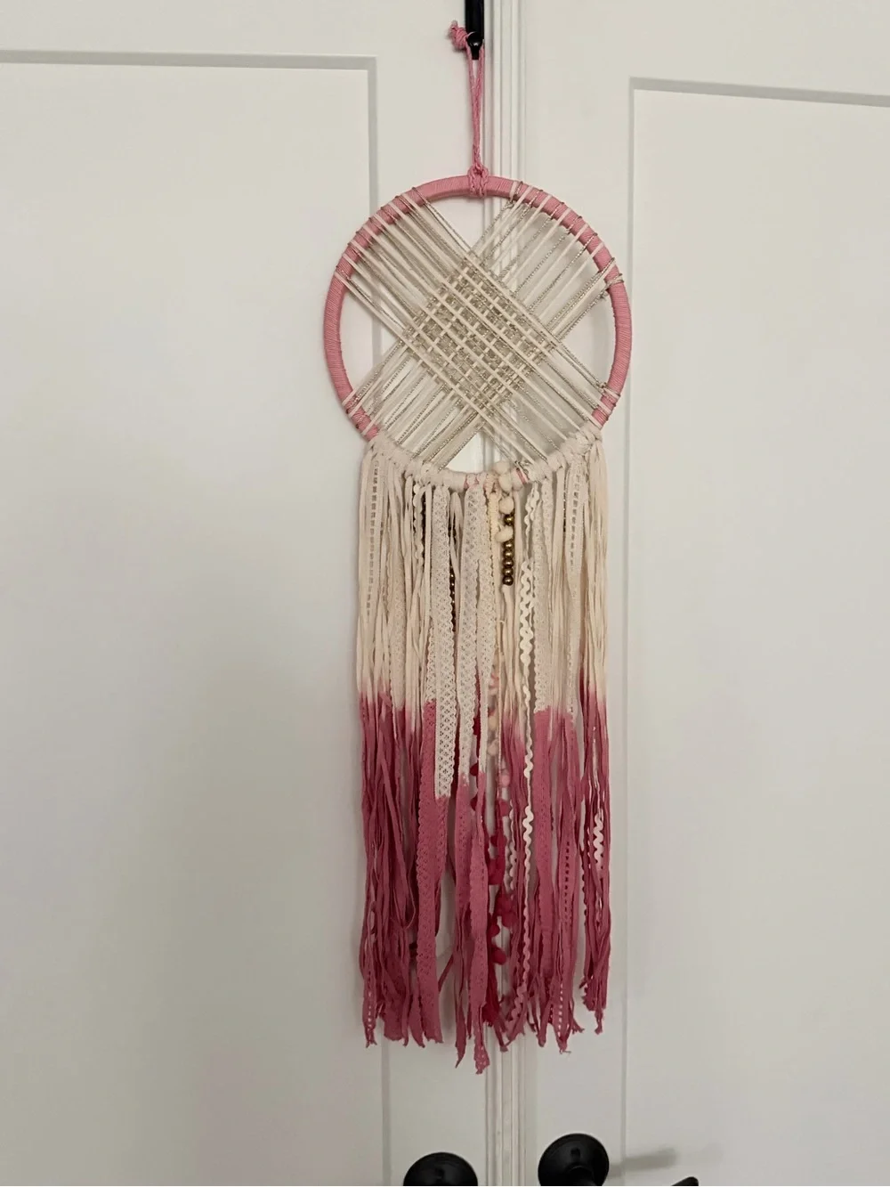 Macramé Pink Ombré Dream Catcher Boho decoration